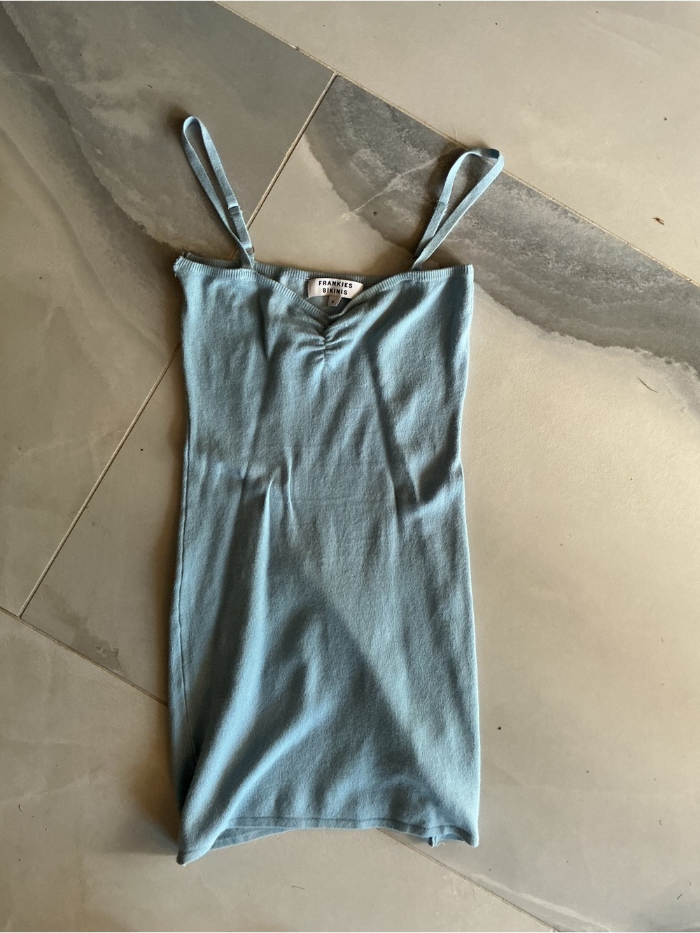 Frankie's Bikinis Sky Blue Ribbed Slip
